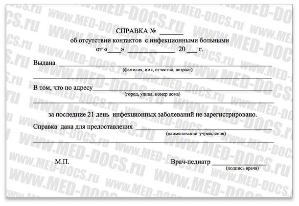 Справка об эпидокружении